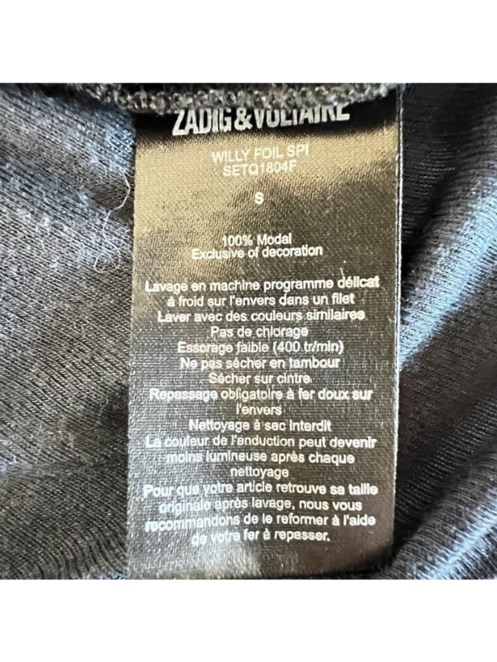 Zadig & Voltaire Willy Gold Womens Top S Navy Sheer Metallic Y2K Glam Going Out - Picture 5 of 13
